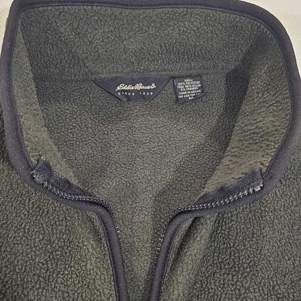 Eddie Bauer Men's Dark Green Soft Fleece Jacket, Size M